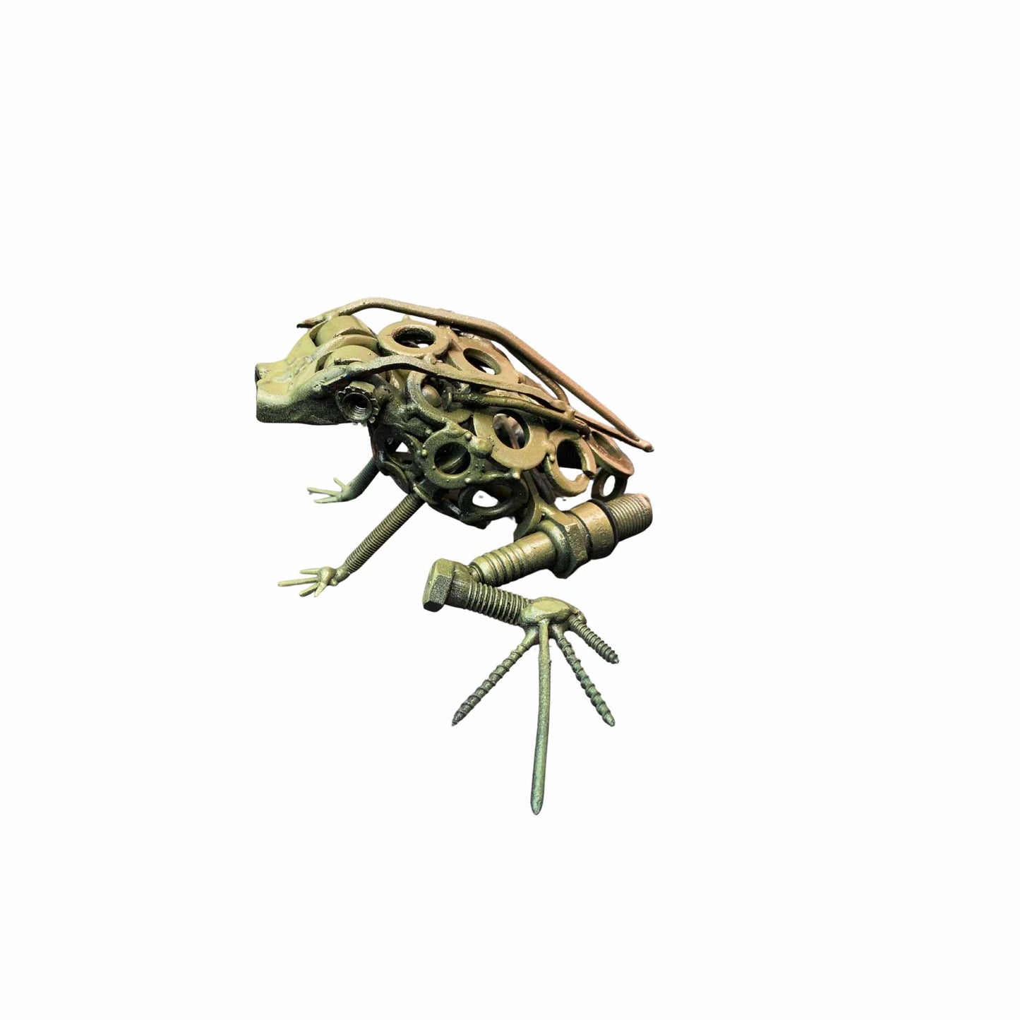 Pond Frog - Scrap Metal Sculpture - People's Choice Award 2025 - 5"x9-1/2"x3-1/4"h