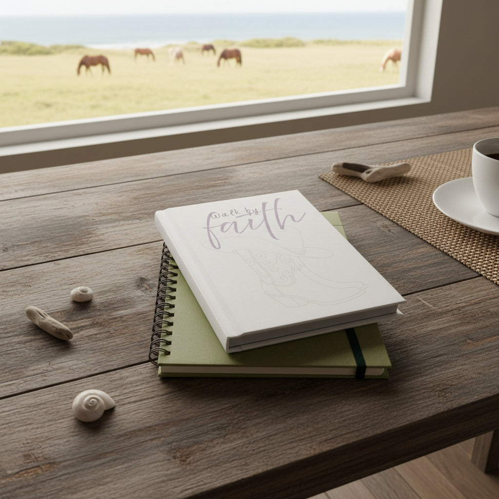 Walk By Faith - Cowboy Boots - Hardcover Journal Matte