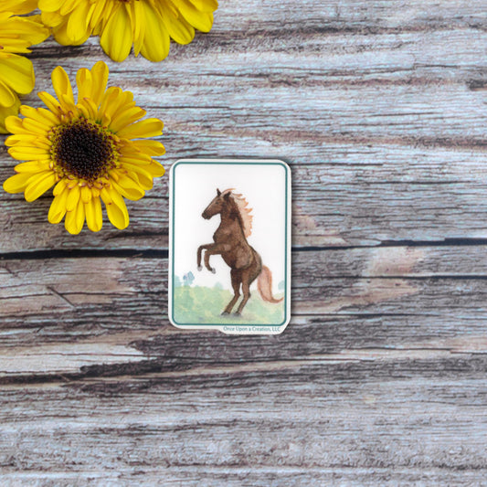 Rejoice! - Watercolor Horse – Vinyl Sticker – Waterproof – 2.5”