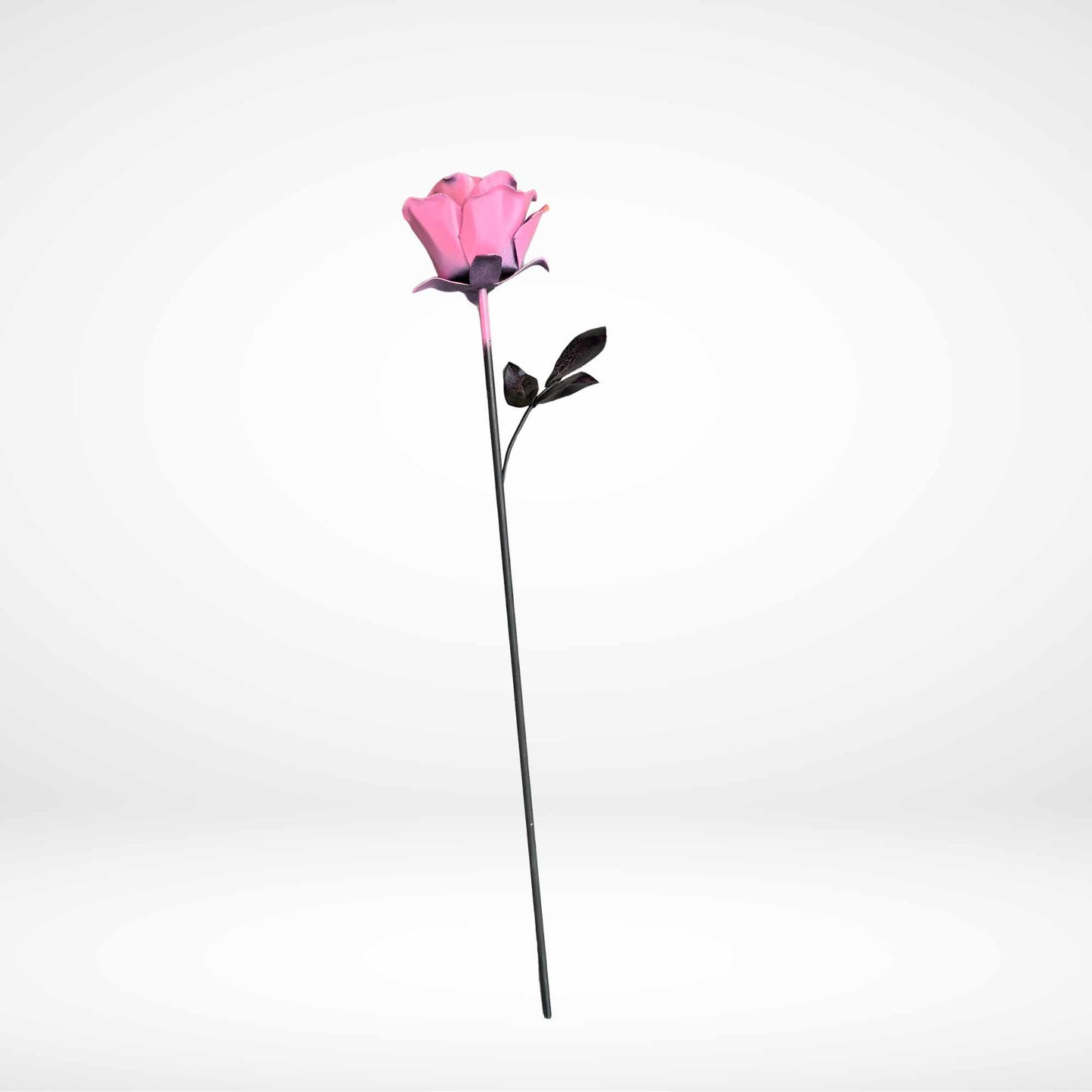 Pink and Gold Rose - Metal Sculpture - 24" Height