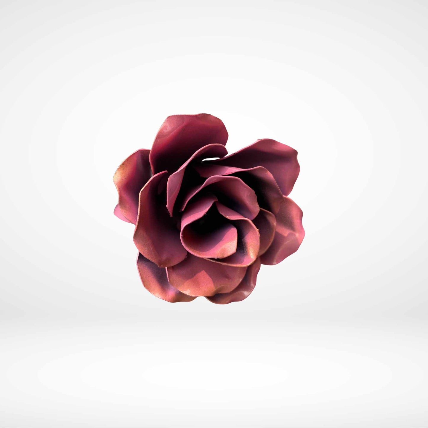 Pink and Gold Rose - Metal Sculpture - 24" Height