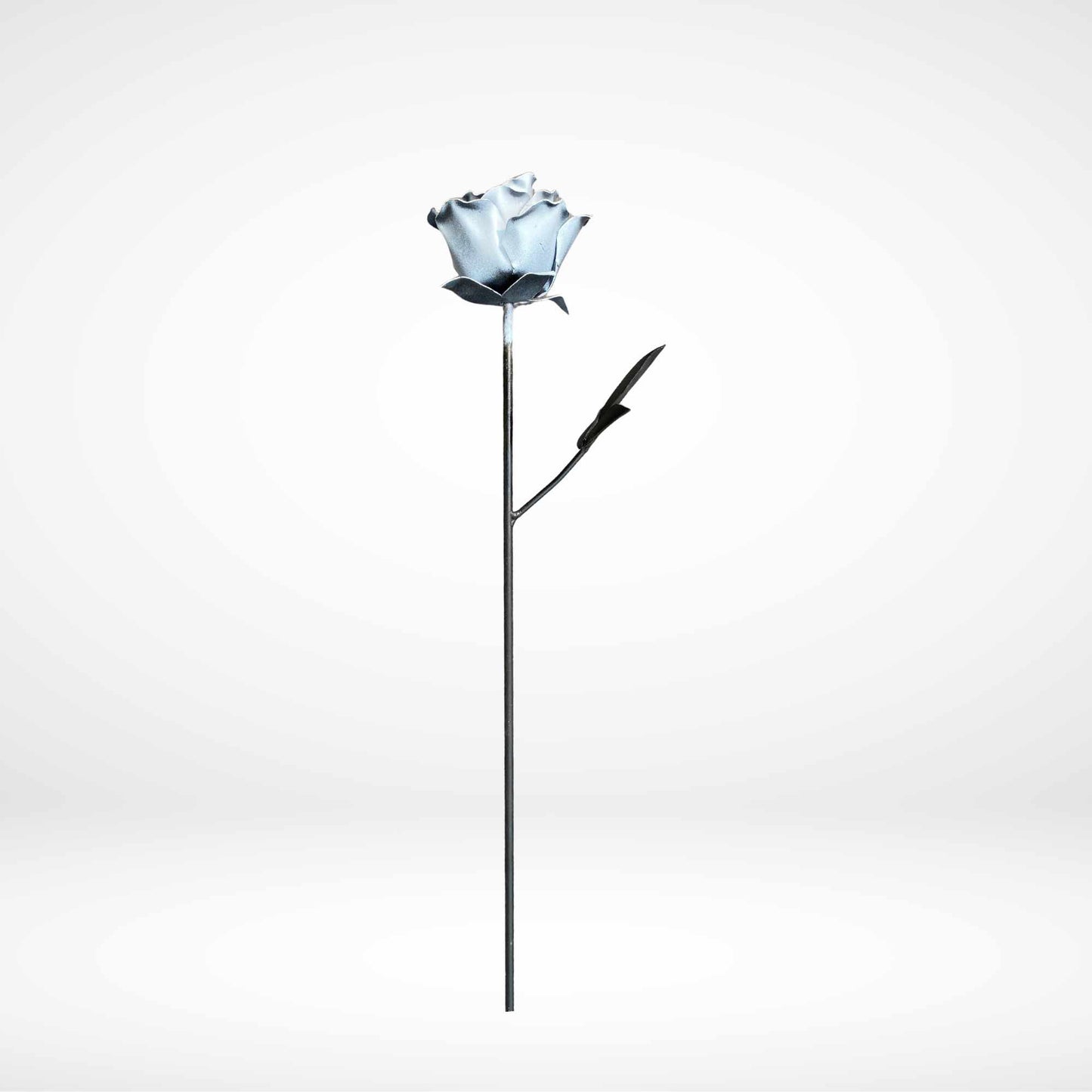 White Metal Rose - Garden Art - Handmade - 24"