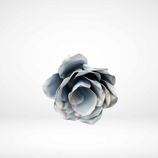 White Metal Rose - Garden Art - Handmade - 24"