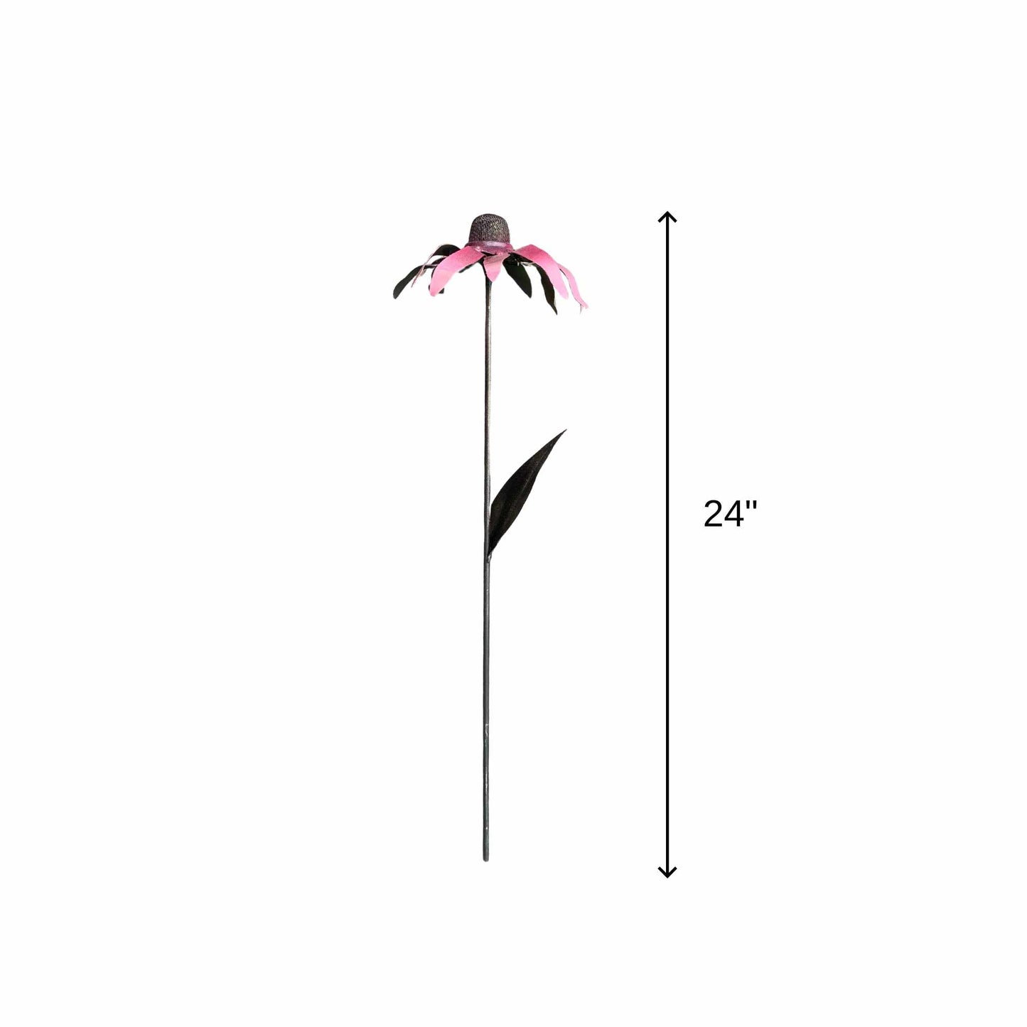 Pink Coneflower - Scrap Metal Sculpture - 24" height