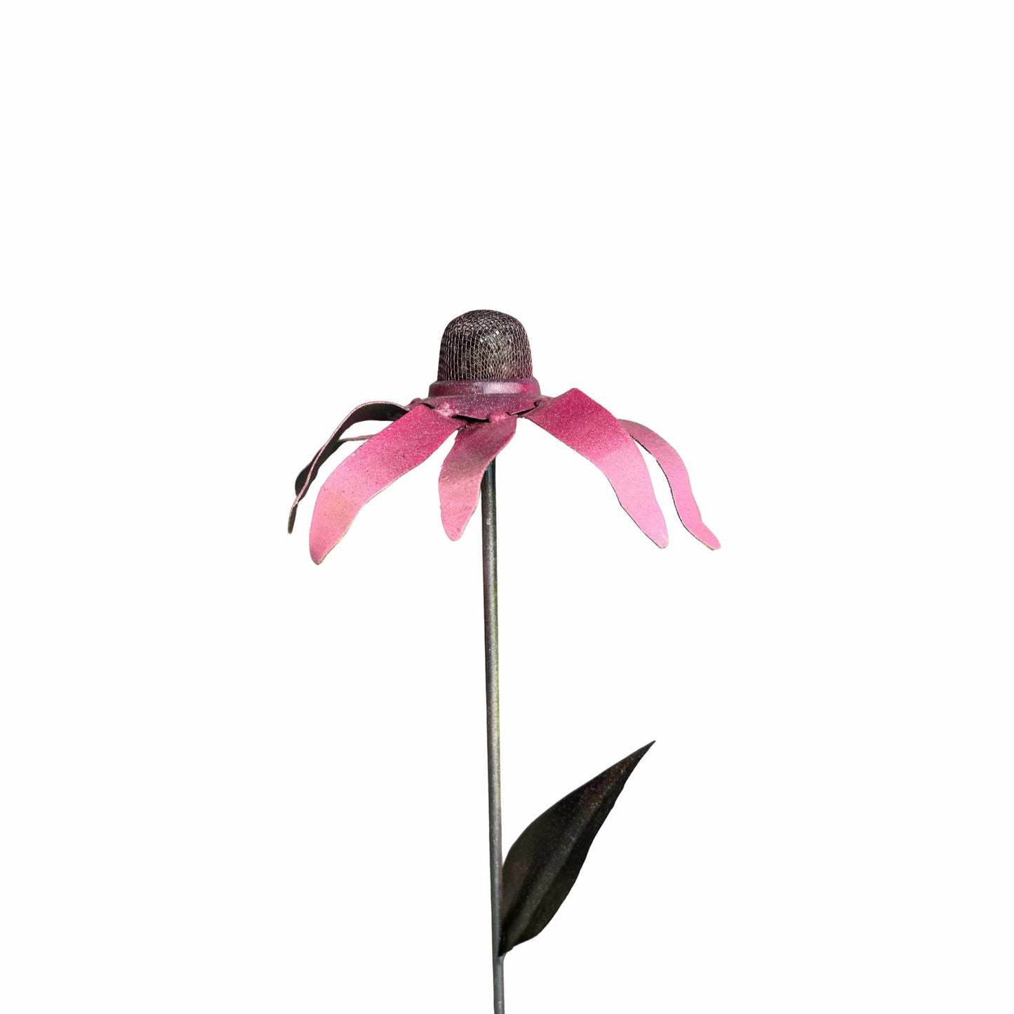 Pink Coneflower - Scrap Metal Sculpture - 24" height