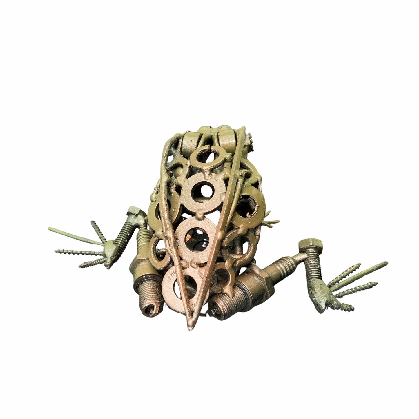 Pond Frog - Scrap Metal Sculpture - People's Choice Award 2025 - 5"x9-1/2"x3-1/4"h