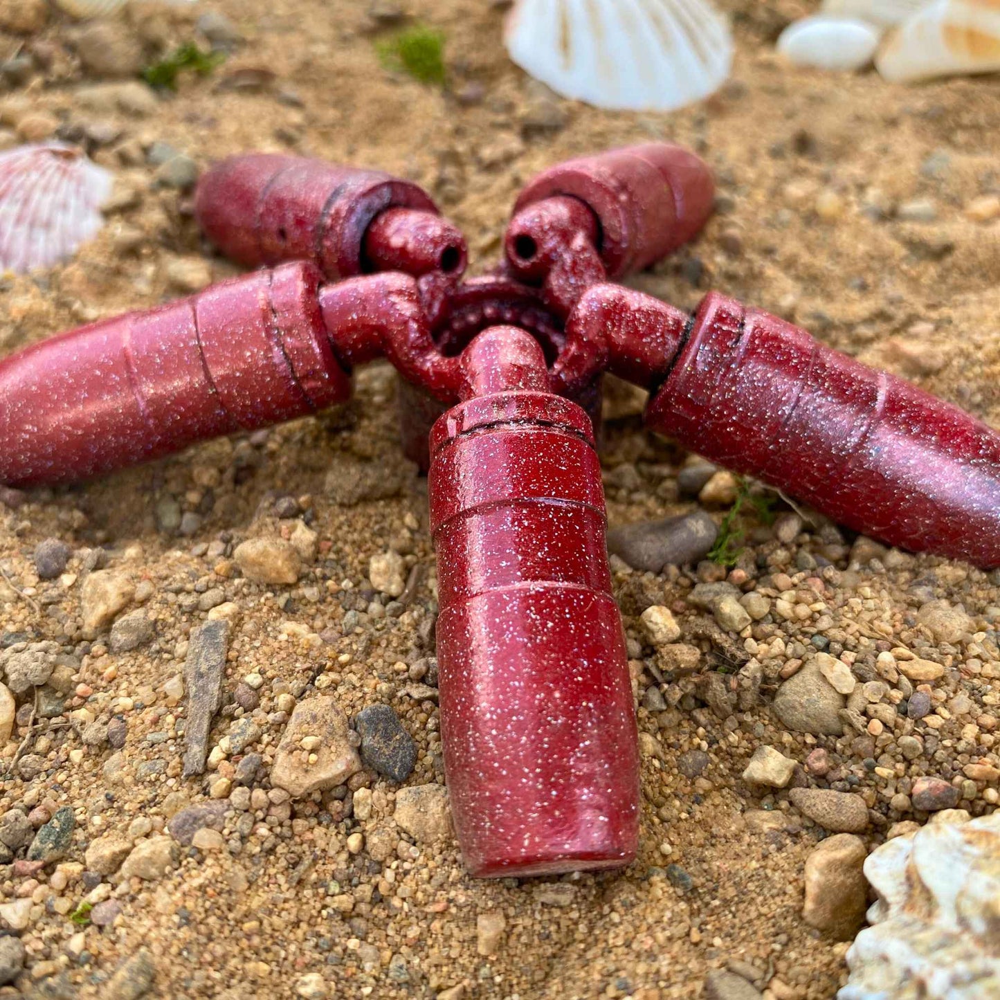 Red Sea Star - Scrap Metal Sculpture - 4-1/2"