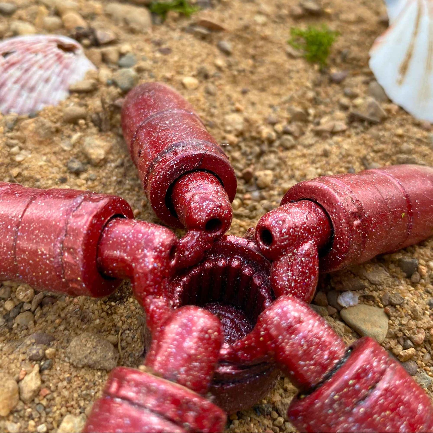 Red Sea Star - Scrap Metal Sculpture - 4-1/2"